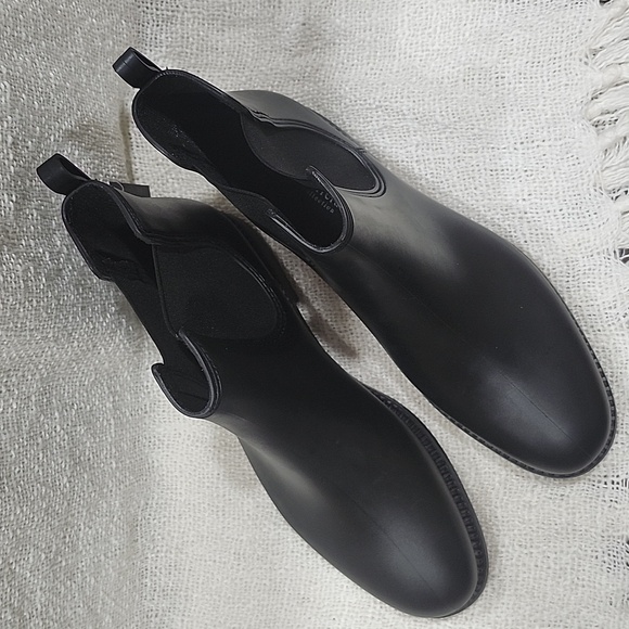 Henry Ferrera Black Matte Marsala Chelsea Rain Boots - Picture 5 of 6